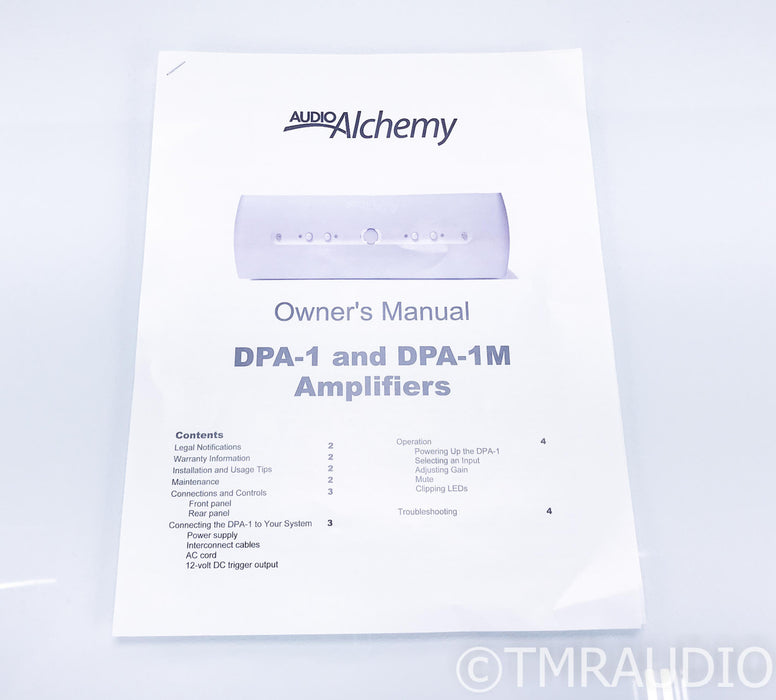 Audio Alchemy DPA-1 Stereo Power Amplifier; DPA1