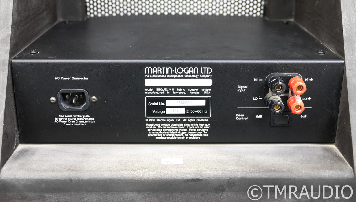 Martin Logan Sequel II Electrostatic Floorstanding Speakers