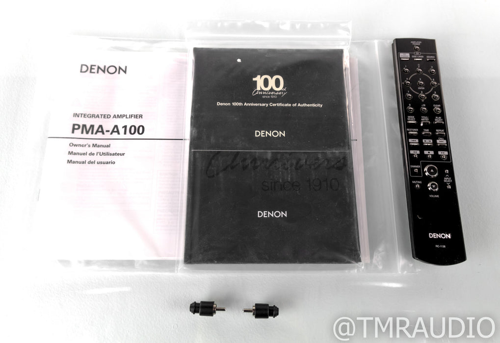 Denon PMA-A100 Stereo Integrated Amplifier; 100th Anniversary; MM/MC Phono