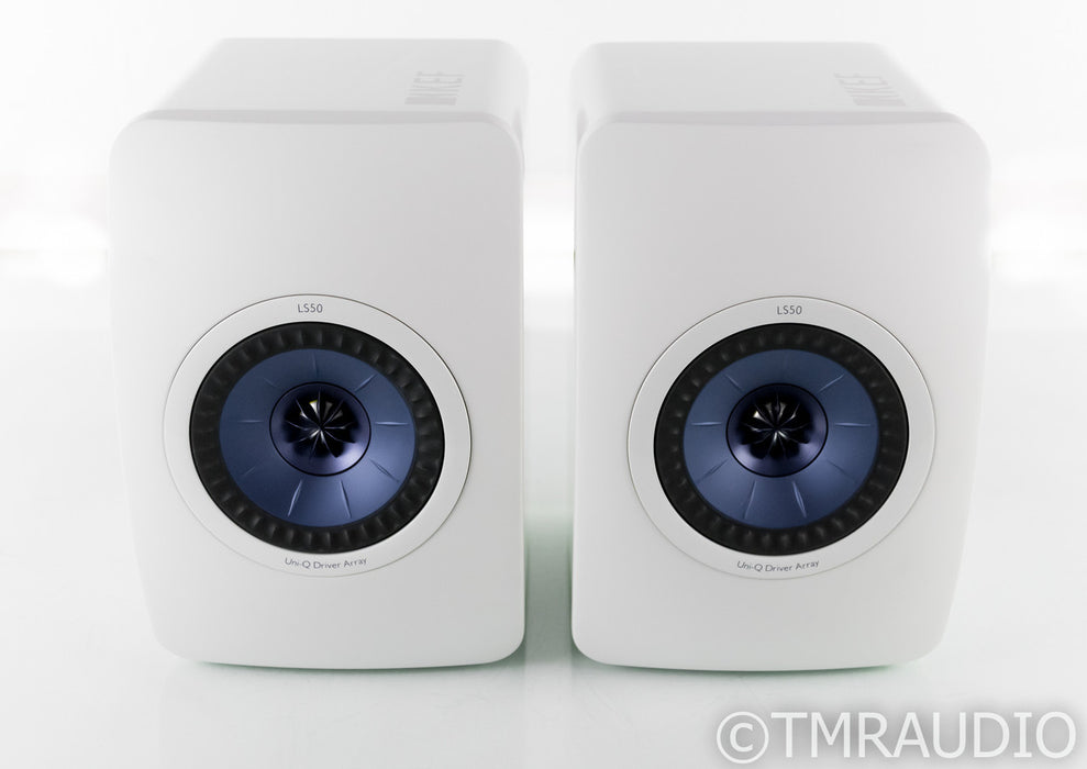 KEF LS50 Bookshelf Speakers; White Pair