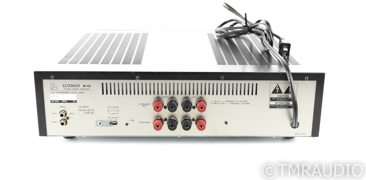 Luxman M-02 Stereo Power Amplifier; M 02
