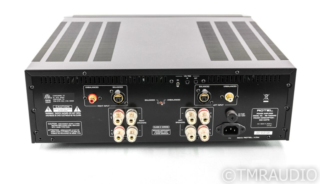 Rotel RB-1582 MkII Stereo Power Amplifier; RB1582 Mk2
