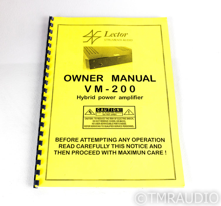 Lector VM-200 Stereo Tube Hybrid Power Amplifier; VM200