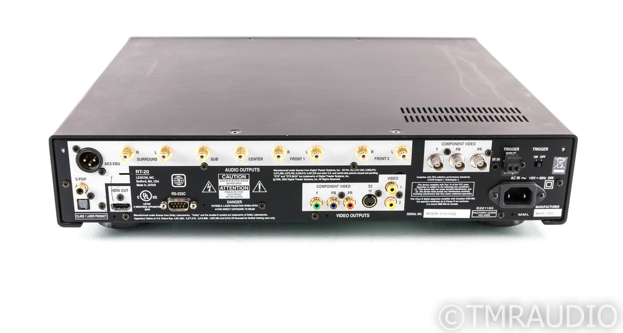 Lexicon RT-20 SACD / CD / DVD Player; Universal Disc Player; Remote