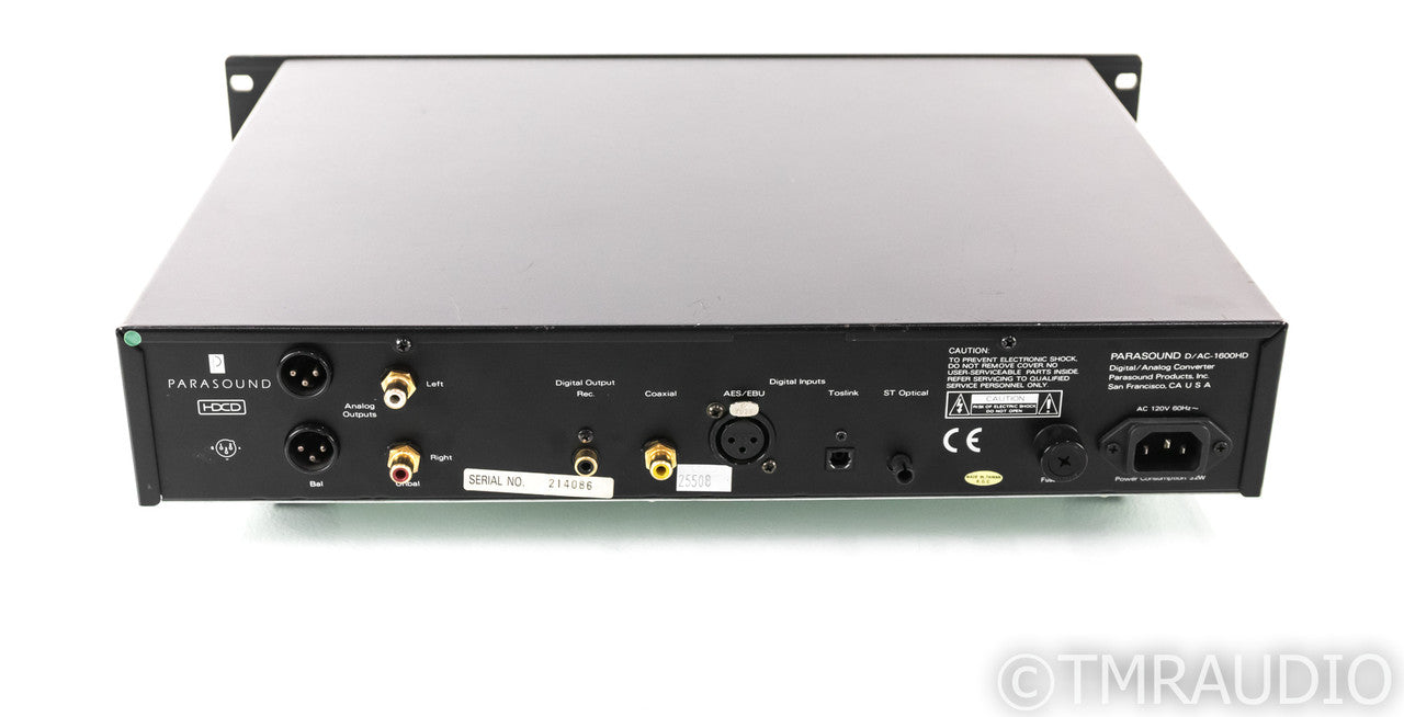 Parasound D/AC-1600 HD DAC; D/A Converter; 1600HD; HDCD