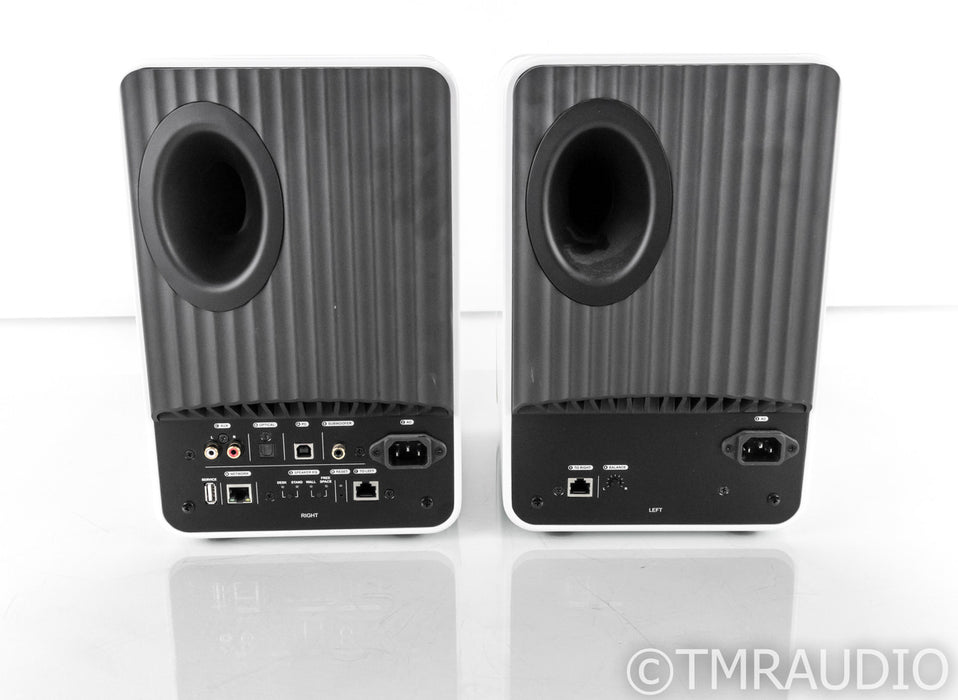 KEF LS50 Wireless Powered Bookshelf Speakers; Gloss White & Copper Pair; LS-50