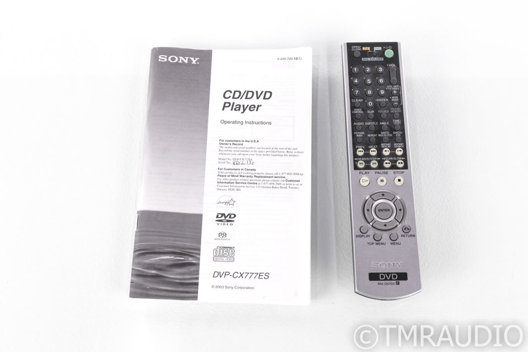 Sony DVP-CX777ES 400-Disk SACD / CD / DVD Player; DVPCX777ES; Remote