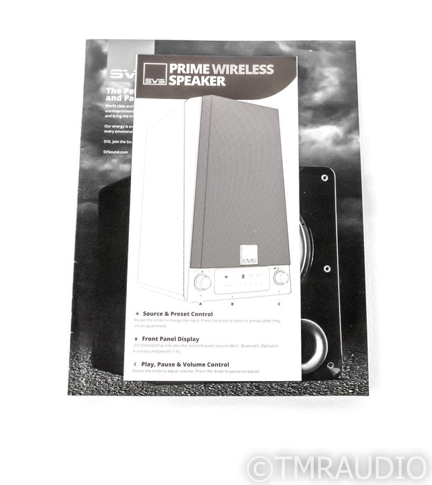 SVS Prime Wireless Powered Bookshelf Speaker; Single; Master; Piano Gloss White