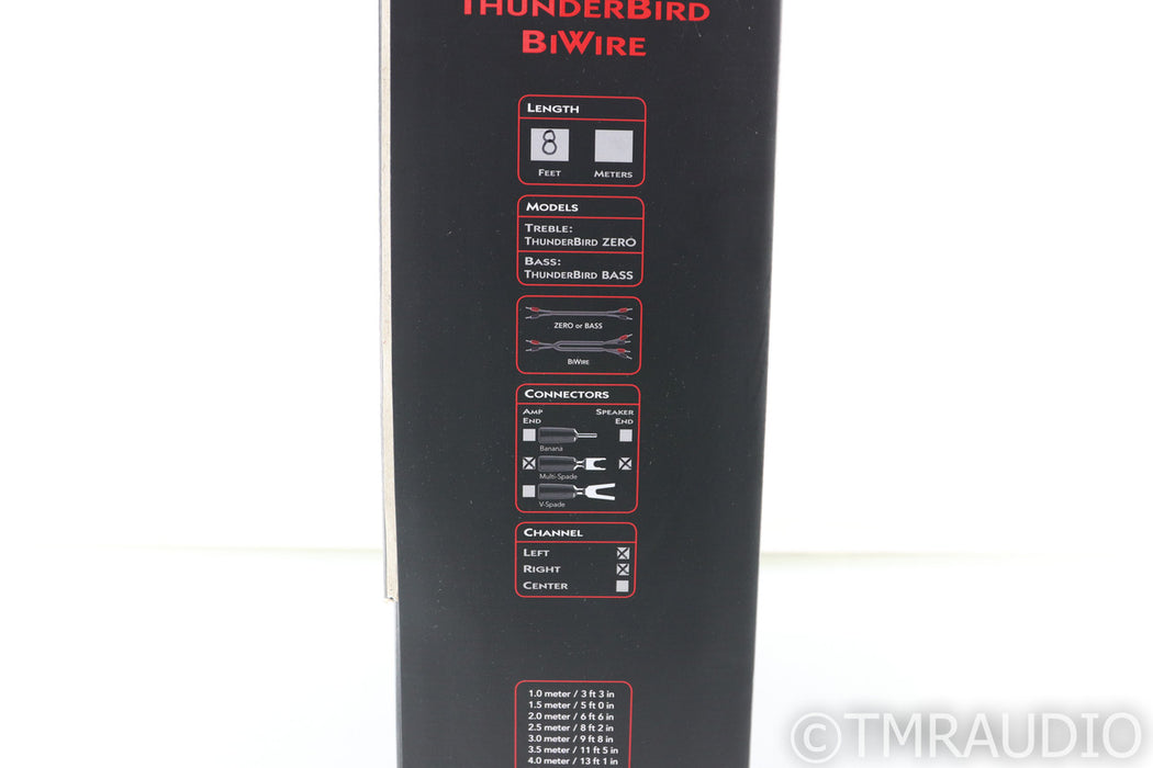 AudioQuest Thunderbird Biwire Combo Speaker Cables; 8ft Pair (Demo w/ Warranty)