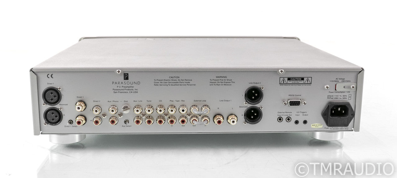Parasound Halo P3 Stereo Preamplifier; P-3; MM Phono; Silver; Remote