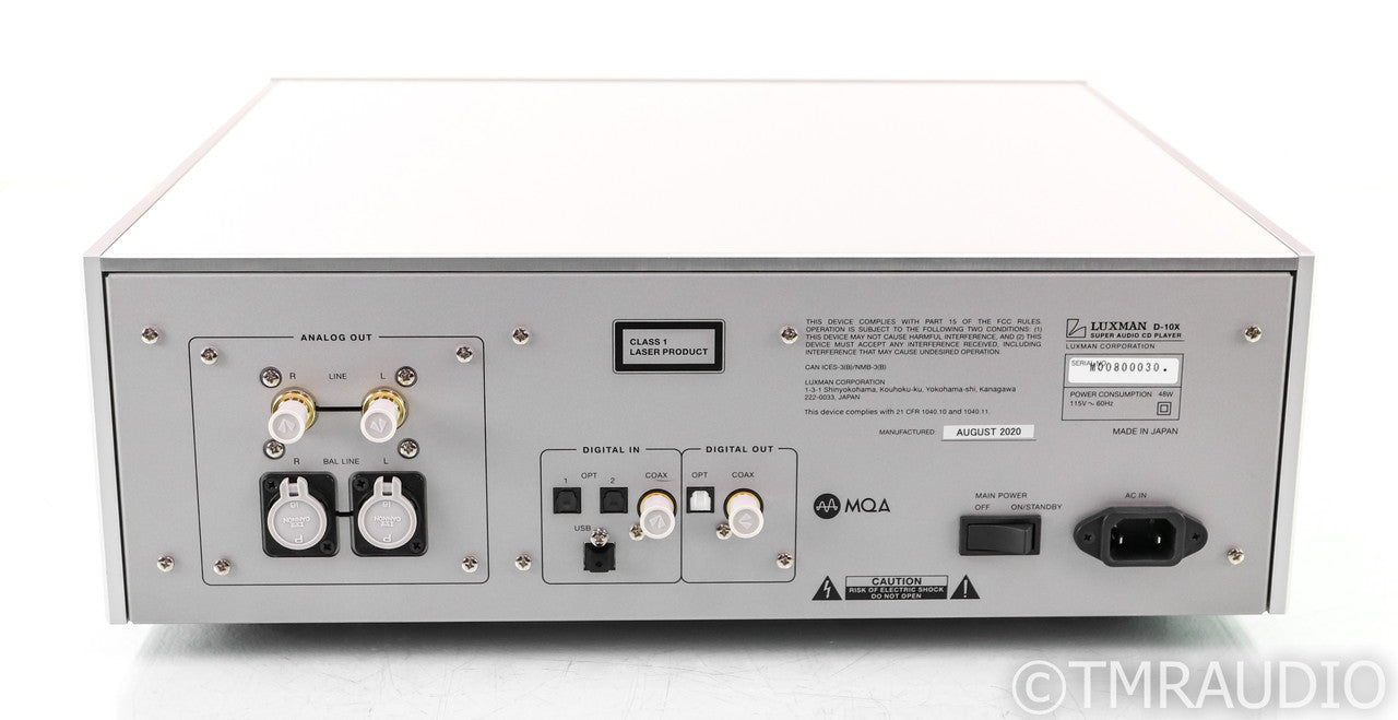 Luxman D-10X SACD / CD Player; D/A Converter; USB; Remote - Mint