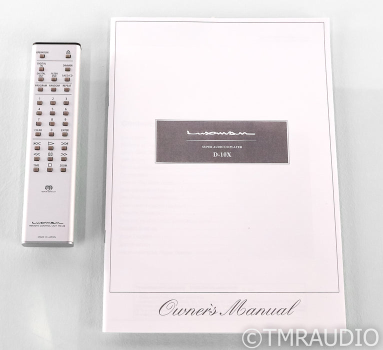 Luxman D-10X SACD / CD Player; D/A Converter; USB; Remote - Mint