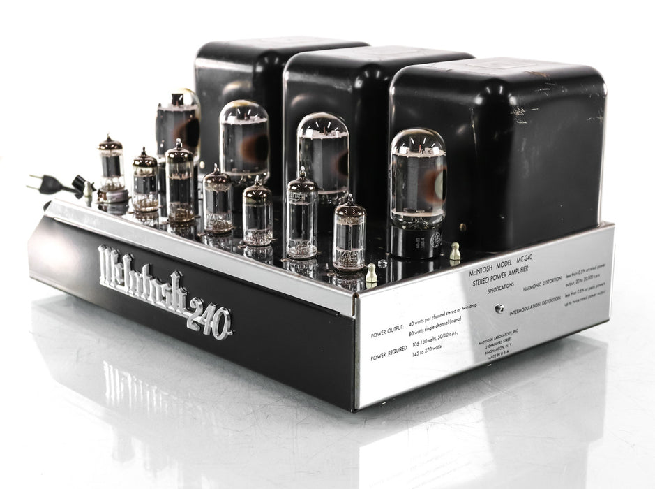 McIntosh MC240 Vintage Stereo Tube Power Amplifier; MC-240; AS-IS (No Power)