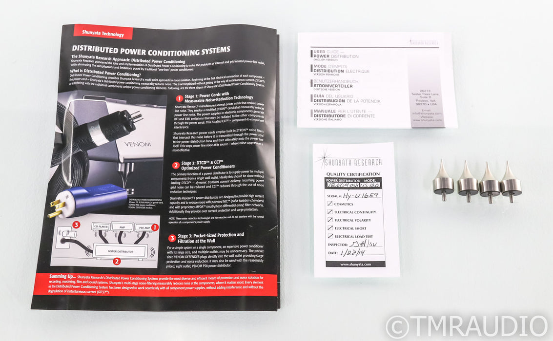 Shunyata Venom PS8 AC Power Distributor; PS-8; C19