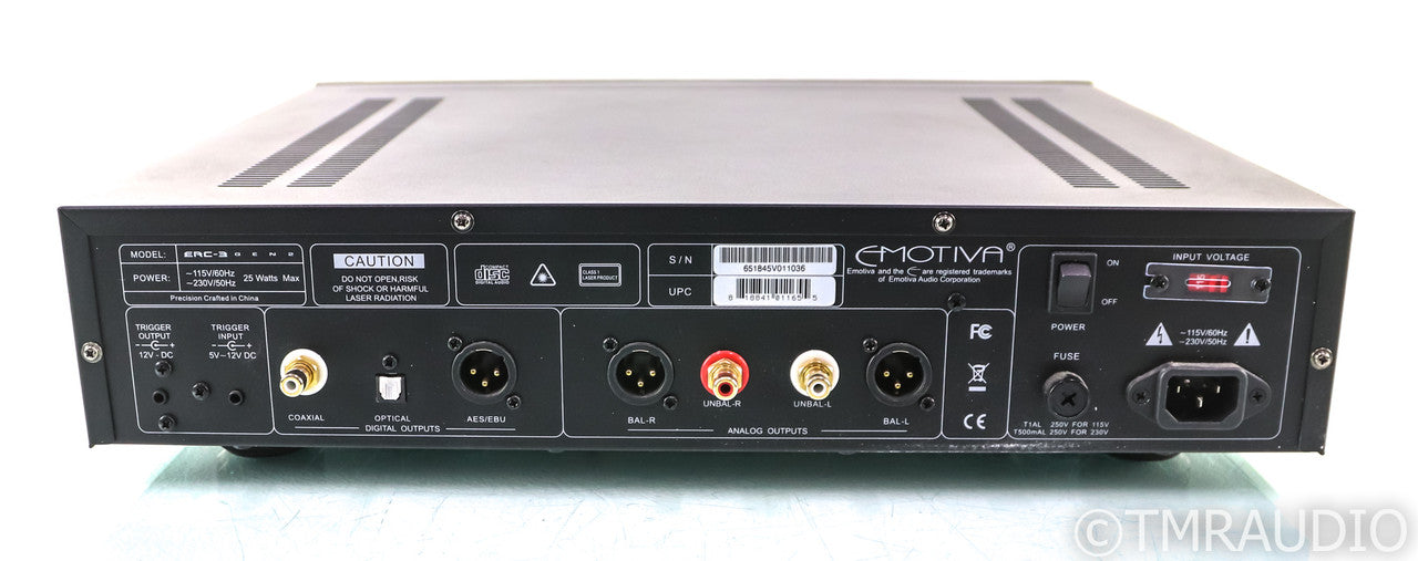 Emotiva ERC-3 Gen 2 CD Player; ERC3 MkII; Black; Remote