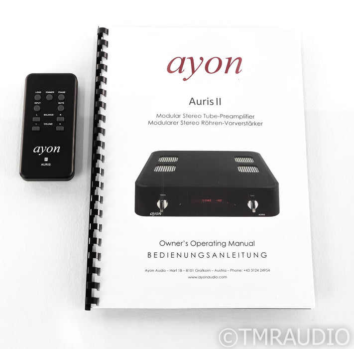 Ayon Auris II Stereo Tube Preamplifier; Mk 2; Balanced; Remote