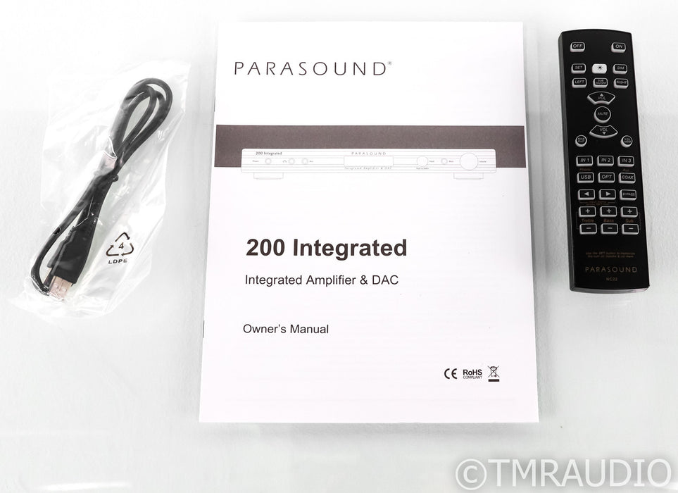 Parasound NewClassic 200 2.1 Channel Integrated Amplifier; MM / MC Phono; Remote; MM / MC Phono; Remote