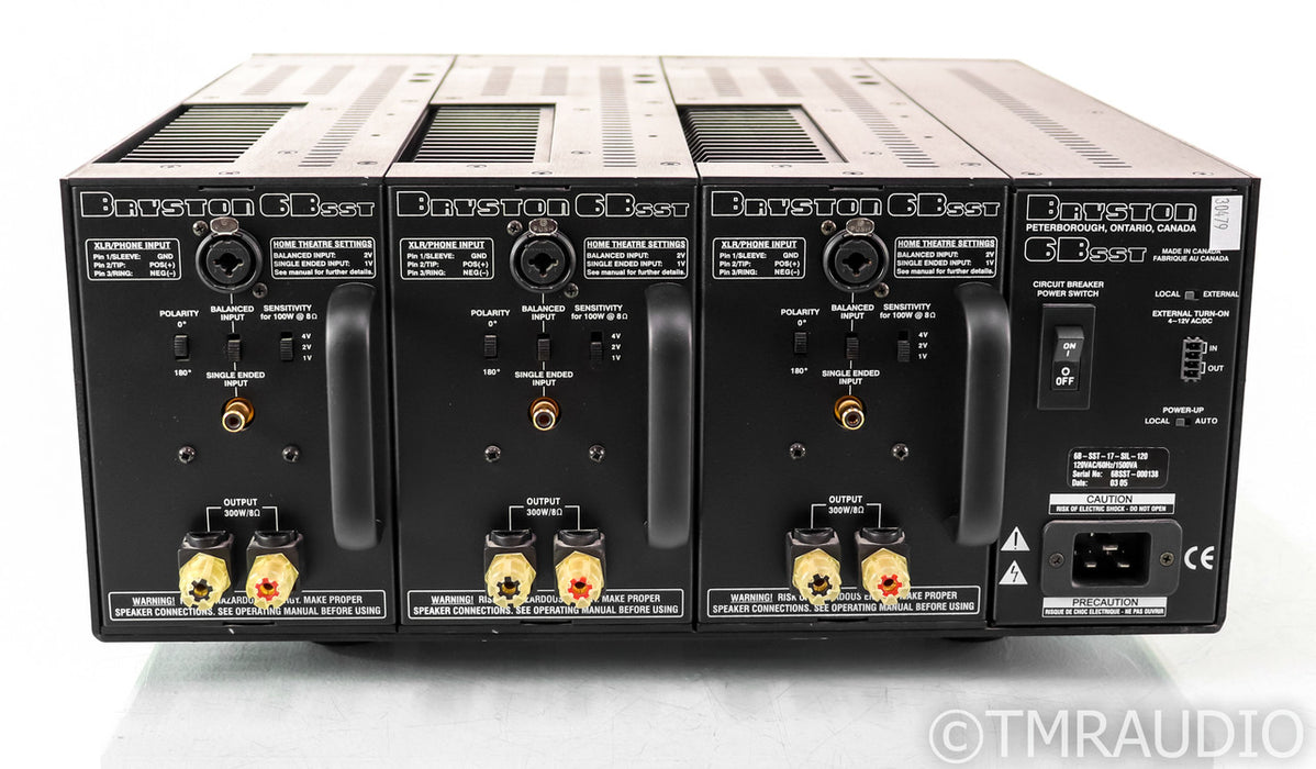 Bryston 6B SST 3 Channel Power Amplifier; 6BSST; 17" (Cosmetic Damage)