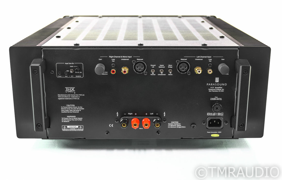 Parasound A21 Stereo Power Amplifier; A-21; Black