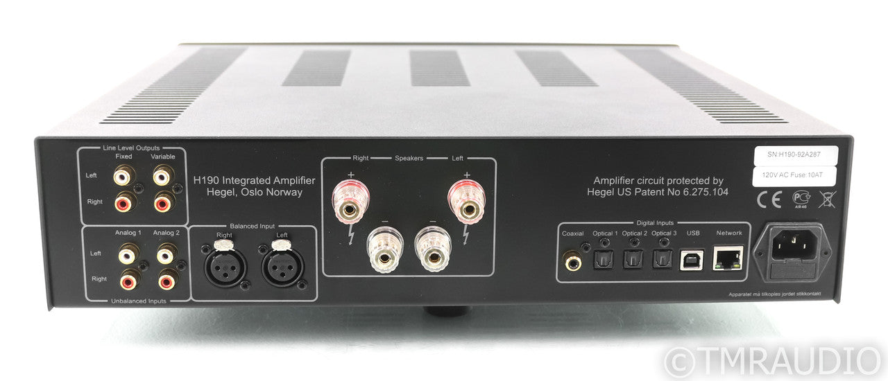 Hegel H190 Stereo Integrated Amplifier; Black; Remote