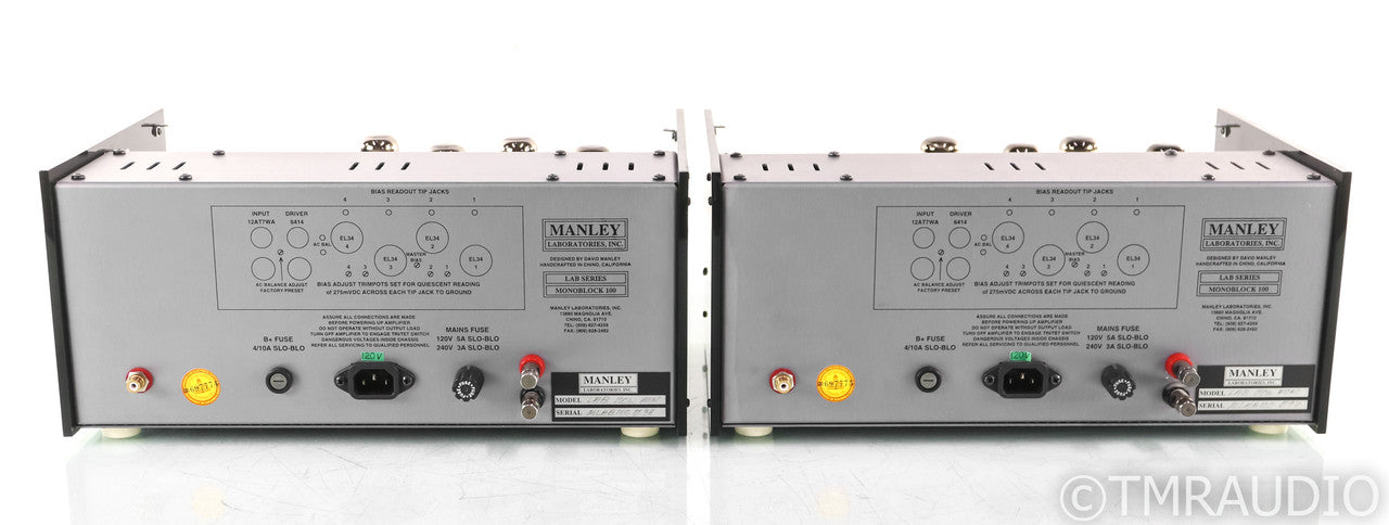Manley Labs Monoblock 100 Mono Tube Power Amplifier