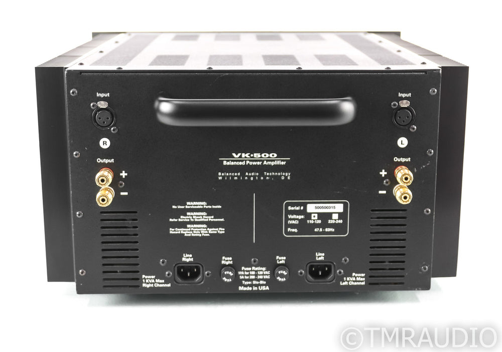 Balanced Audio Technology VK-500 Dual Mono Power Amplifier; VK500; BAT-PAK Upgrade