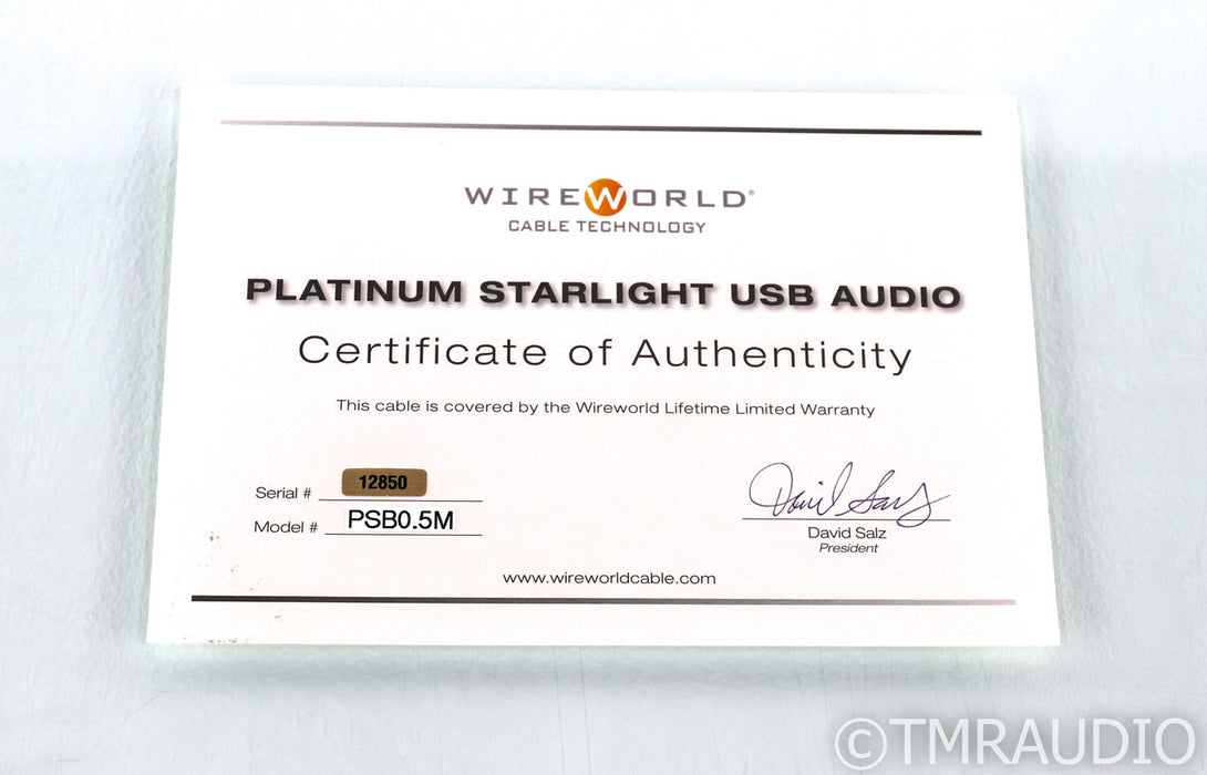 WireWorld Platinum Starlight 7 USB Cable; .5m Digital Interconnect