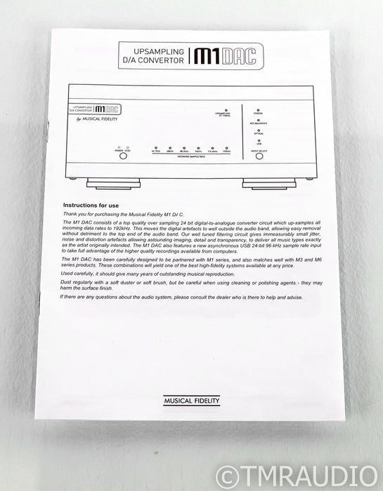 Musical Fidelity M1DAC Upsampling DAC; D/A Converter; M1-DAC; Black