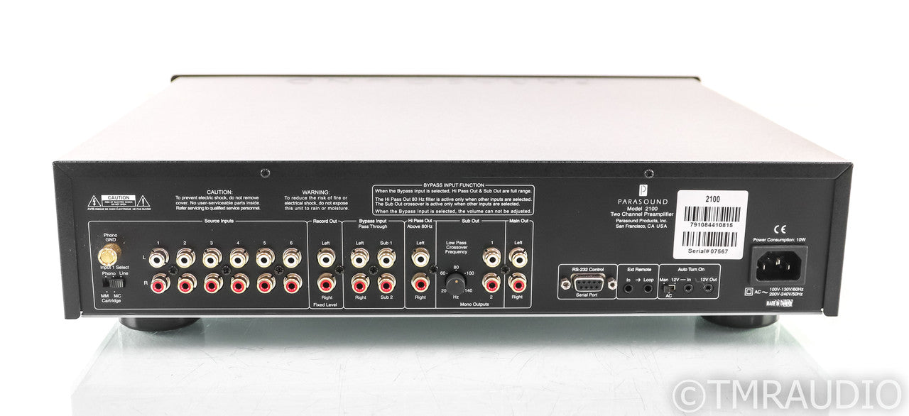 Parasound NewClassic Model 2100 2.1 Channel Preamplifier; Black; Remote