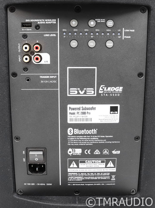 SVS PC-2000 Pro 12" Powered Cylinder Subwoofer; Piano Gloss Black