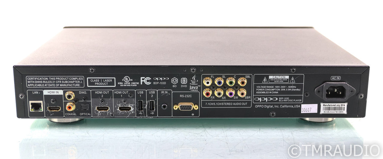 Oppo BDP-103D Universal Blu-Ray Player; BDP103D; Darbee Edition; Remote