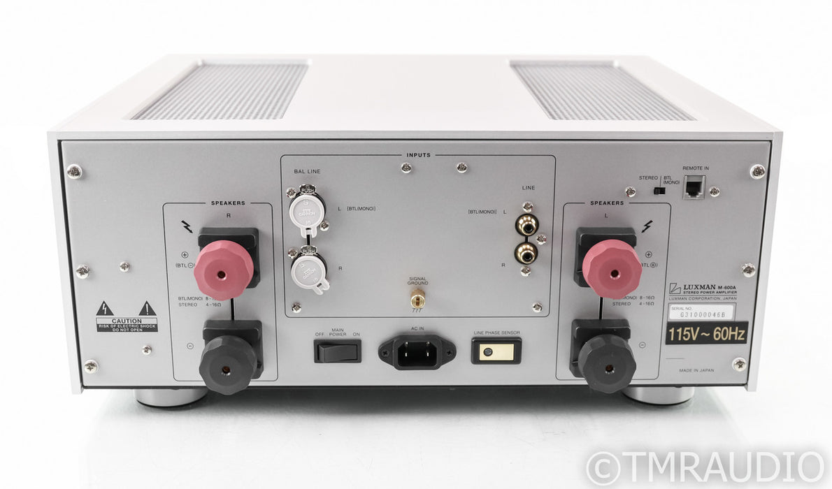 Luxman M-600A Stereo Power Amplifier; M600A