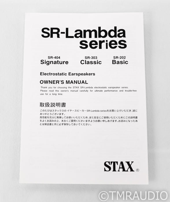 Stax SR-404 Signature Electrostatic Headphones; SR404; Pro