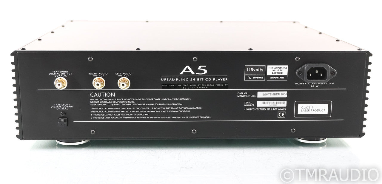 Musical Fidelity A5CD CD Player; A-5; Remote