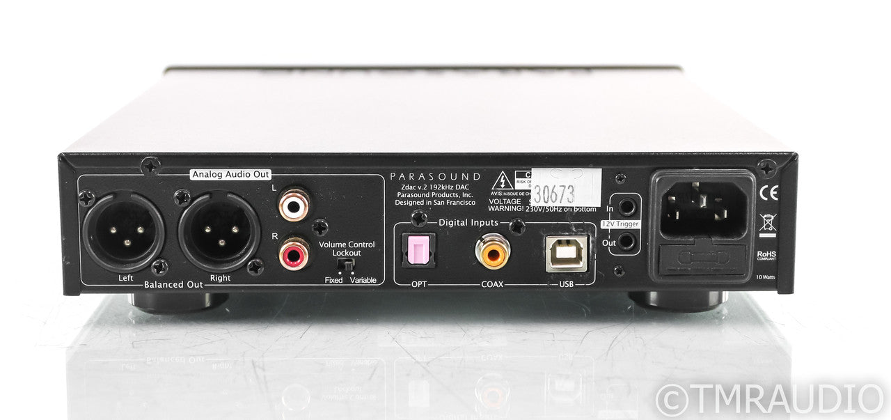 Parasound Zdac v.2 DAC / Headphone Amplifier; D/A Converter; Black