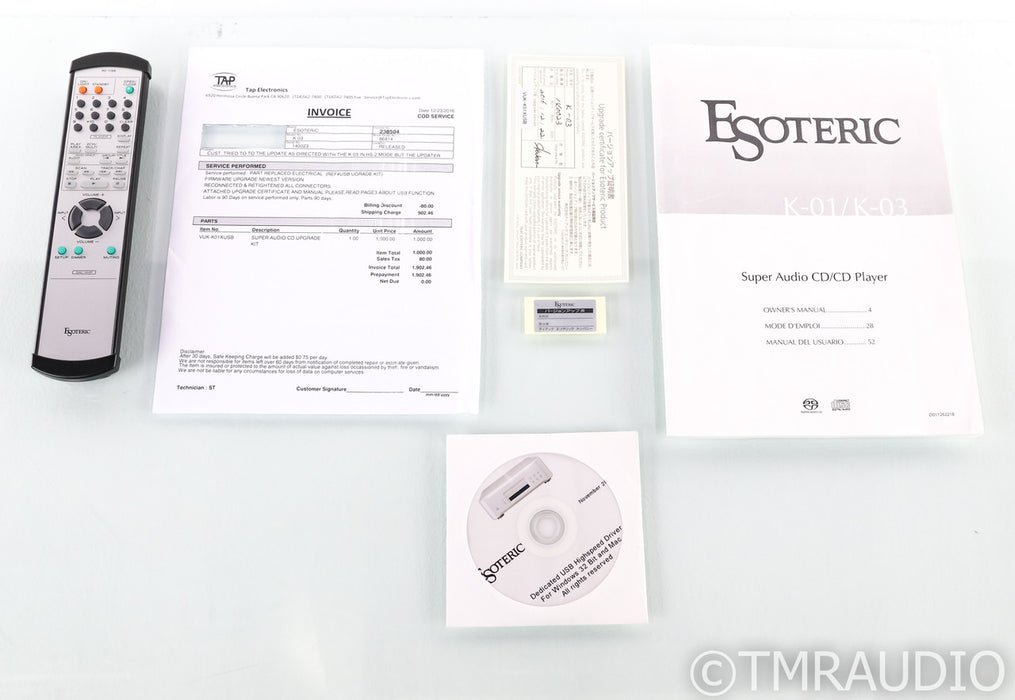 Esoteric K-03 SACD / CD Player; K03; Silver; Remote