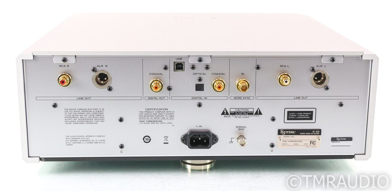 Esoteric K-03 SACD / CD Player; K03; Silver; Remote