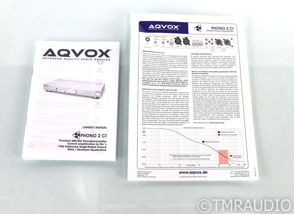 AQVOX Phono 2Ci MkII MM / MC Phono Preamplifier; Black; 2-Ci