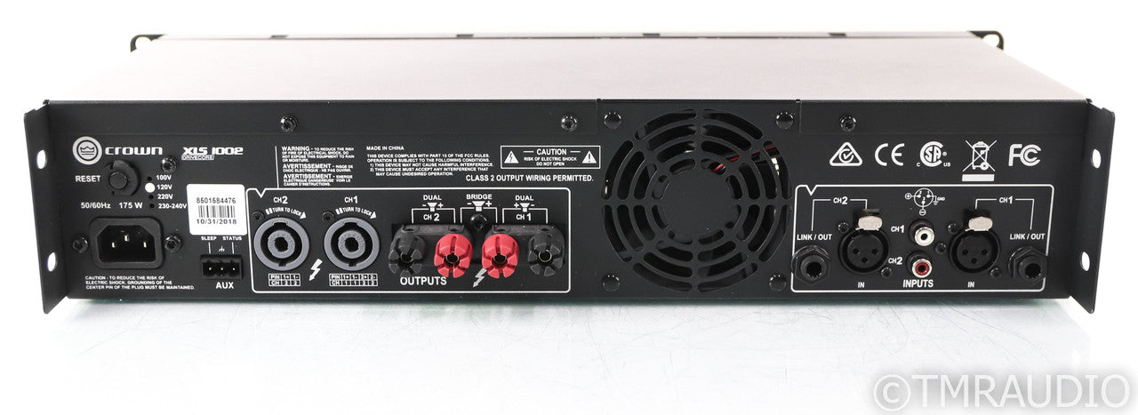 Crown XLS1002 Stereo Power Amplifier; XLS-1002