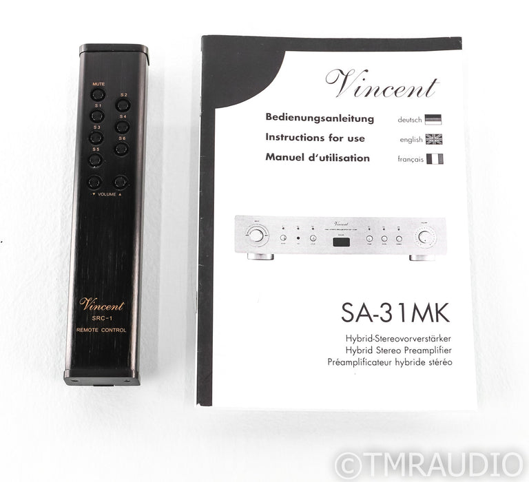 Vincent Audio SA-31MK Stereo Tube Hybrid Preamplifier; SA31MK; Remote