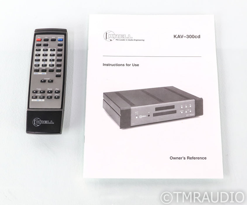 Krell KAV-300cd CD Player; KAV300CD; Remote; AS-IS (Broken CD Tray)