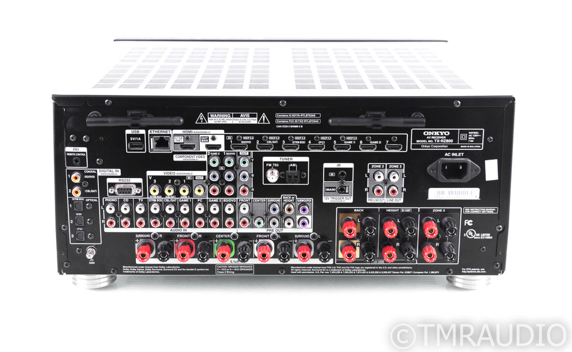 Onkyo TX-RZ800 7.2 Channel Home Theater Receiver; TXRZ800; Remote; MM Phono