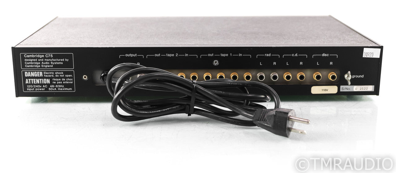 Cambridge Audio C75 Vintage Stereo Preamplifier; MM / MC Phono; C-75; Black