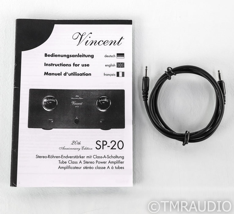 Vincent SP-20 Stereo Tube Hybrid Power Amplifier; 20th Anniversary; SP20