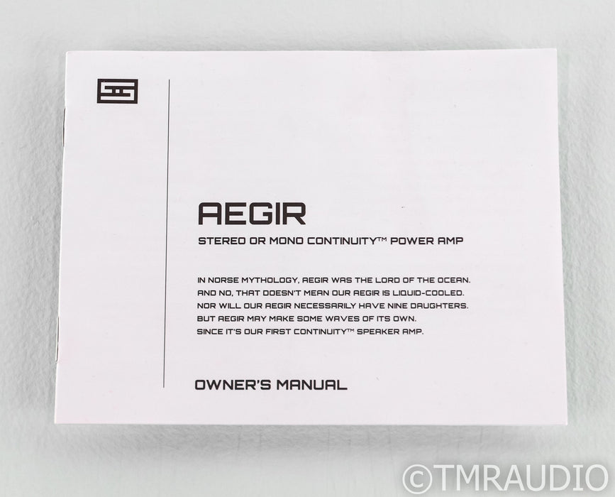 Schiit Aegir Stereo / Mono Power Amplifier; Single; Continuity