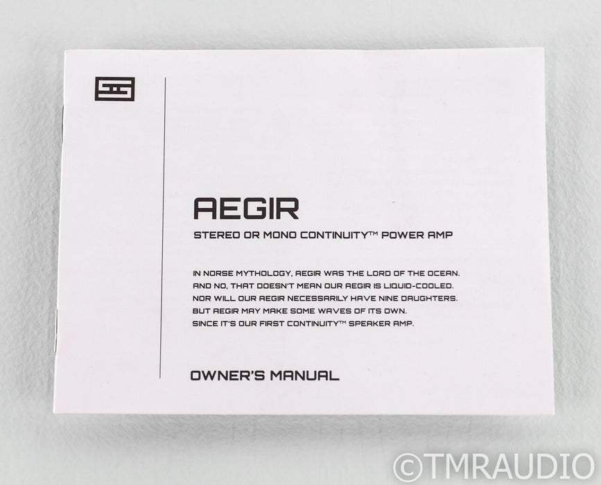 Schiit Aegir Stereo / Mono Power Amplifier; Single; Continuity