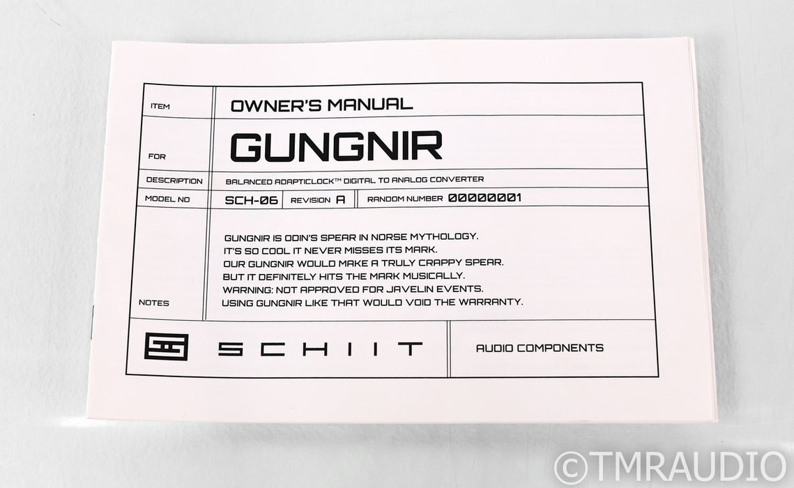 Schiit Gungnir Multibit DAC; D/A Converter