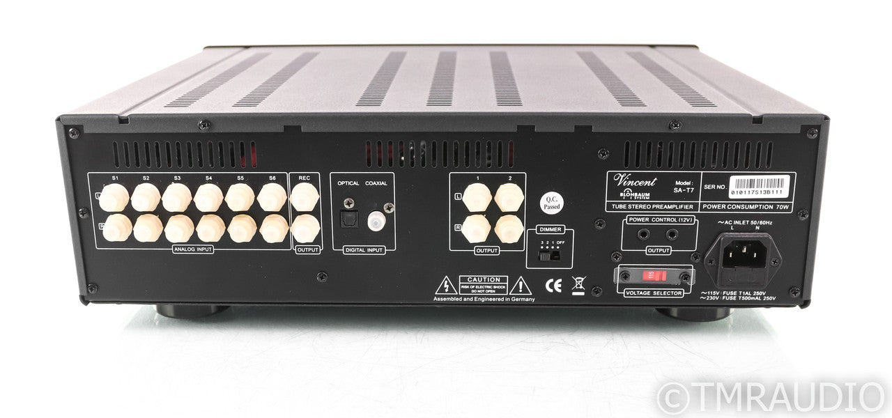 Vincent SA-T7 Stereo Tube Preamplifier; SA T7; Black; Blohbaum System