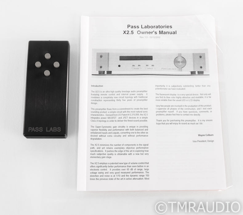 Pass Labs X2.5 Stereo Preamplifier; X-2.5; Silver