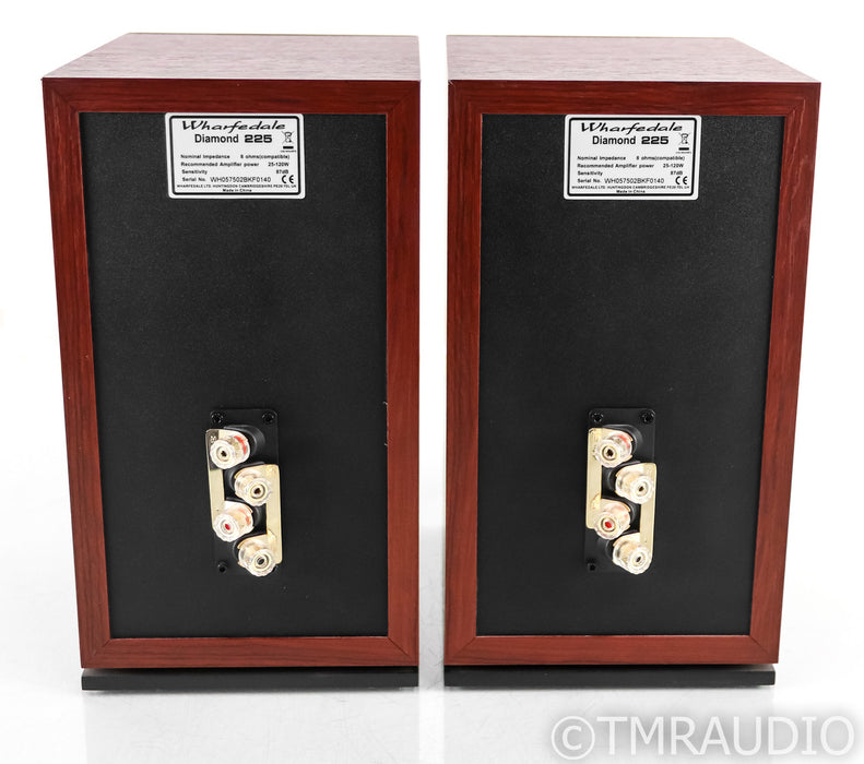 Wharfedale Diamond 225 Bookshelf Speakers; Rosewood Pair (Tear In Surround)